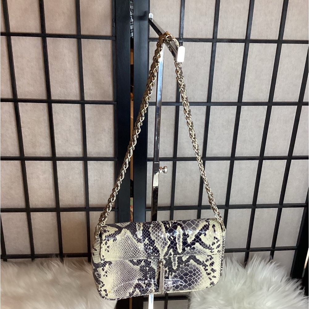 Perlina Genuine Leather Python Handbag - Excellen… - image 3